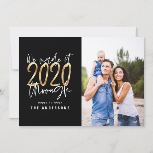 モダンミニマルタイポグラフィシック金ゴールド シーズンカード (正面)