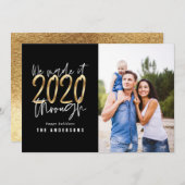 モダンミニマルタイポグラフィシック金ゴールド シーズンカード (正面/裏面)