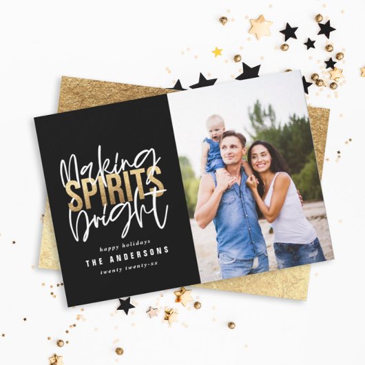 モダンミニマルタイポグラフィシック金ゴールド シーズンカード