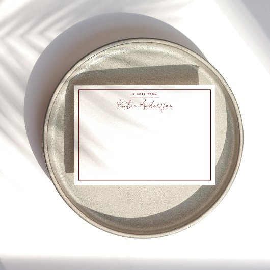 モダンミニマルタイポグラフィスクリプトMaroonノートカード ノートカード