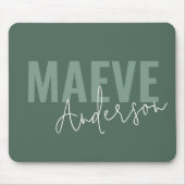 モダンミニマルタイポグラフィセージエレガント緑 マウスパッド (正面)