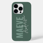 モダンミニマルタイポグラフィセージエレガント緑 Case-Mate iPhoneケース (裏面)