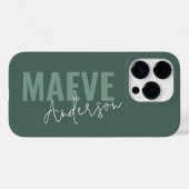 モダンミニマルタイポグラフィセージエレガント緑 Case-Mate iPhoneケース (裏面 (横))