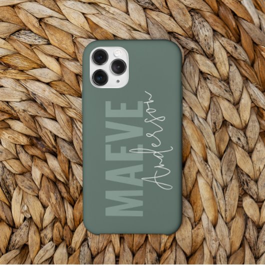 モダンミニマルタイポグラフィセージエレガント緑 Case-Mate iPhoneケース