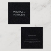 モダンミニマルタイポグラフィブラックはっきりしたとオンブラック スクエア名刺 (正面/裏面)