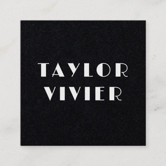 モダンミニマルタイポグラフィブ無地のラック紙 スクエア名刺 (正面)