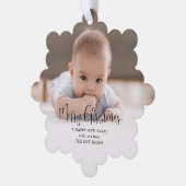 モダンミニマルタイポグラフィメリークリスマス2写真 オーナメントカード (左)