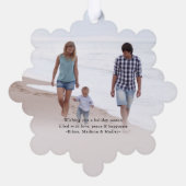 モダンミニマルタイポグラフィメリークリスマス2写真 オーナメントカード (裏面)