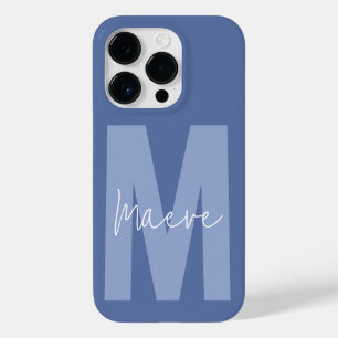 モダンミニマルタイポグラフィモノグラムほこりっぽい青 Case-Mate iPhone 14 PROケース