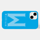 モダンミニマルタイポグラフィモノグラムセージbleuケース Case-Mate iPhoneケース (裏面 (横))