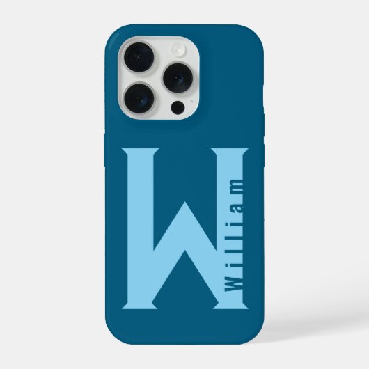 モダンミニマルタイポグラフィモノグラムセージbleuケース iPhoneケース (裏面)