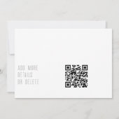 モダンミニマルタイポグラフィーの結婚式Save the Date 招待状 (裏面)