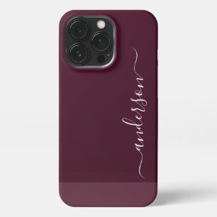 モダンミニマルタイポグラフィー名前のモノグラム iPhone 13 PROケース