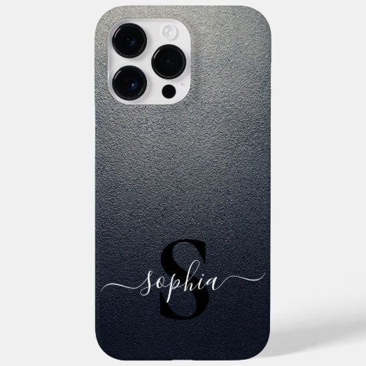 モダンミニマルタイポグラフィー ネームモノグラム Case-Mate iPhoneケース (裏面)