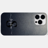 モダンミニマルタイポグラフィー ネームモノグラム Case-Mate iPhoneケース (裏面 (横))