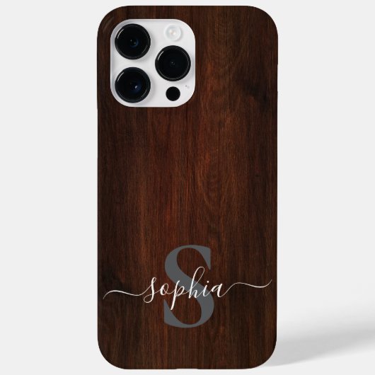 モダンミニマルタイポグラフィー ネームモノグラム Case-Mate iPhoneケース (裏面)