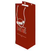 モダンミニマルタイポグラフィー メリークリスマス ワインギフトバッグ (裏面アングル)