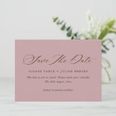 モダンミニマルタイポグラフィー Save the Date カード (スタンド正面)