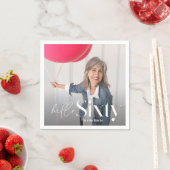 モダンミニマルタイポグラフィ写真シック60th birthday スタンダードカクテルナプキン (インサイチュ)