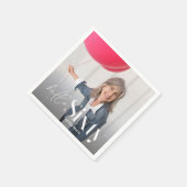 モダンミニマルタイポグラフィ写真シック60th birthday スタンダードカクテルナプキン (角)