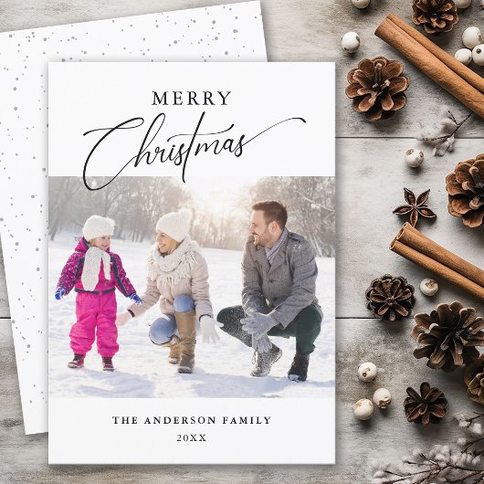 モダンミニマルタイポグラフィ写真メリークリスマス シーズンカード