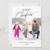 モダンミニマルタイポグラフィ写真メリークリスマス シーズンカード (正面)