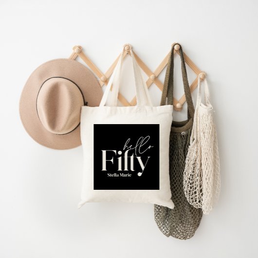 モダンミニマルタイポグラフィ写真50歳 トートバッグ
