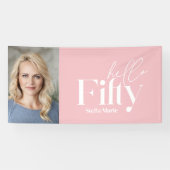 モダンミニマルタイポグラフィ写真50歳 横断幕 (横)