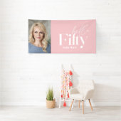 モダンミニマルタイポグラフィ写真50歳 横断幕 (インサイチュ)