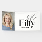 モダンミニマルタイポグラフィ写真50歳 横断幕 (横)