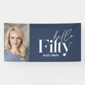 モダンミニマルタイポグラフィ写真50歳 横断幕 (横)