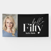 モダンミニマルタイポグラフィ写真50歳 横断幕 (横)