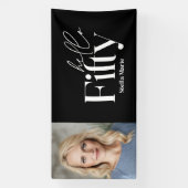 モダンミニマルタイポグラフィ写真50歳 横断幕 (縦)