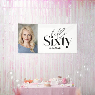 モダンミニマルタイポグラフィ写真60歳 横断幕