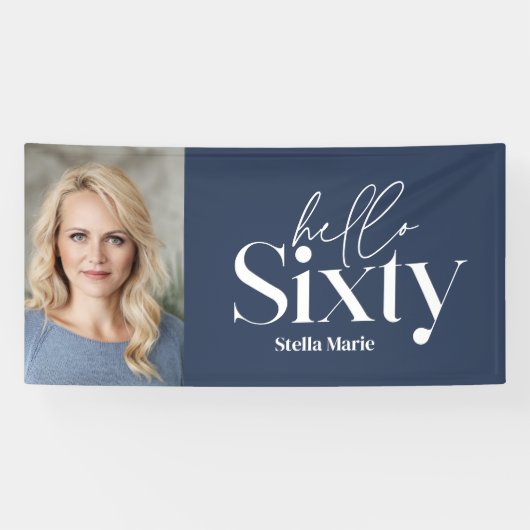 モダンミニマルタイポグラフィ写真60歳 横断幕 (横)