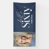 モダンミニマルタイポグラフィ写真60歳 横断幕 (縦)