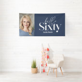 モダンミニマルタイポグラフィ写真60歳 横断幕 (インサイチュ)