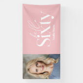 モダンミニマルタイポグラフィ写真60歳 横断幕 (縦)