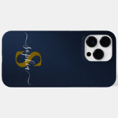 モダンミニマルタイポグラフィ名モノグラムの Case-Mate iPhoneケース (裏面 (横))