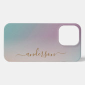 モダンミニマルタイポグラフィ名モノグラムの iPhoneケース (裏面横)