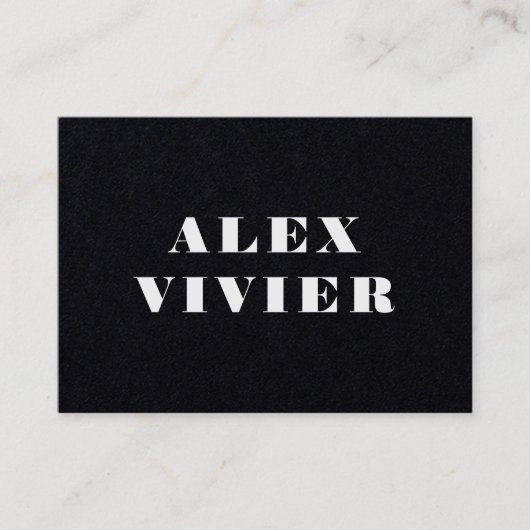 モダンミニマルタイポグラフィ深いブラック 名刺 (正面)