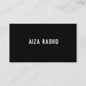モダンミニマルタイポグラフィ矩形ブラック紙 名刺 (正面)