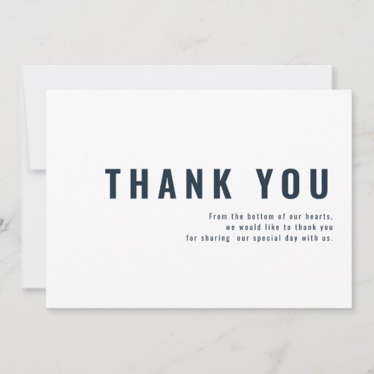 +モダンミニマルタイポグラフィ結婚の皆様 サンキューカード (正面)
