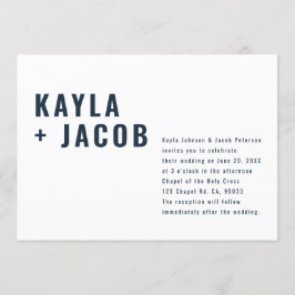 +モダンミニマルタイポグラフィ結婚式招待状 招待状