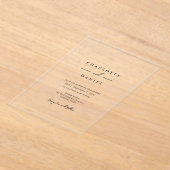 モダンミニマルタイポグラフィ結婚 アクリル招待状 (レイダウン)