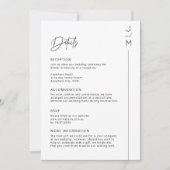 モダンミニマルタイポグラフィ詳細カード 招待状 (正面)