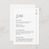 モダンミニマルタイポグラフィ詳細カード 招待状 (正面/裏面)