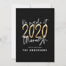 モダンミニマルタイポグラフィ金ゴールドシックホリデー2020 シーズンカード