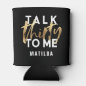 モダンミニマルタイポグラフィ金ゴールドスクリプト30th 缶クーラー (裏面)