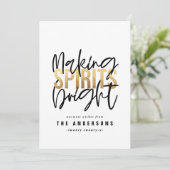 モダンミニマルタイポグラフィ金ゴールド シーズンカード (スタンド正面)